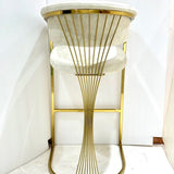 Porto Luxury Cream & Gold Velvet Bar Stool Gold Legs - Esme Furnishings