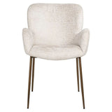 Richmond Interiors Amber Cream Velvet Armchair – Modern Accent or Dining Chair