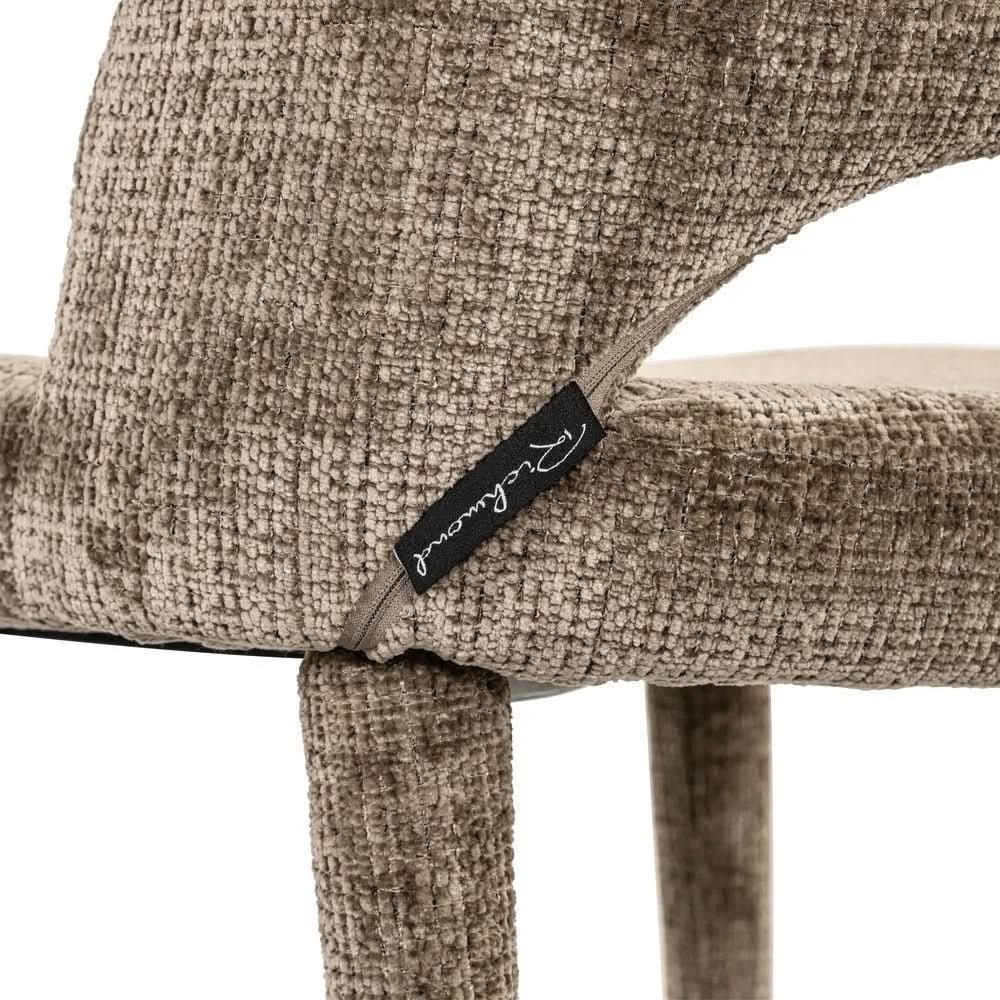 Richmond Interiors Cecilia Chair in Stone Chenille Set of 2