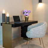Richmond Interiors Connar 5 Drawer Desk in Charcoal