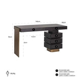 Richmond Interiors Connar 5 Drawer Desk in Charcoal