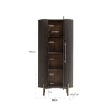Richmond Interiors Luxor 1 Door Cabinet – Brown & Brass