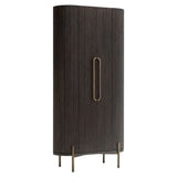 Richmond Interiors Luxor 1 Door Cabinet – Brown & Brass