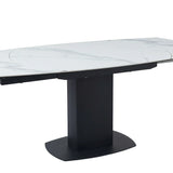Ritz 120-180cm White Ceramic Marble Swivel Mechanism Extending Table