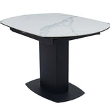 Ritz 120-180cm White Ceramic Marble Swivel Mechanism Extending Table
