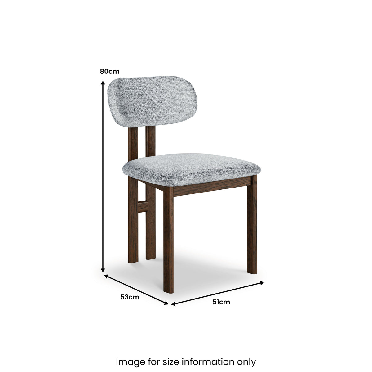Lomez Walnut Dark Wooden Boucle Fabric Dining Chair