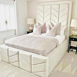 The Miami Panel Upholstered Plush Velvet Bed Frame-Esme Furnishings