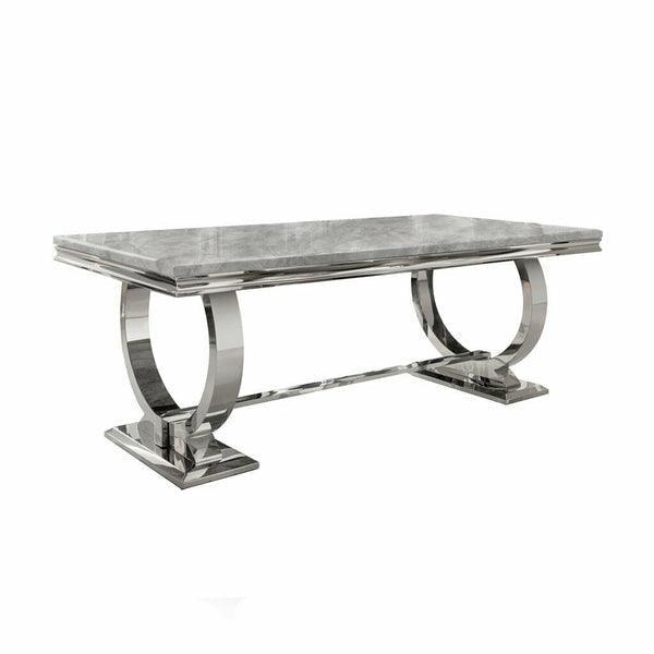 Arianna 150CM Marble & Chrome Dining Table - 4 Colours-Esme Furnishings
