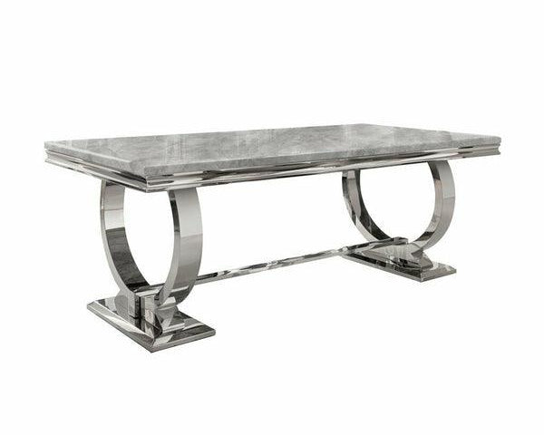 Arianna 200CM Marble & Chrome Dining Table - 4 Colours-Esme Furnishings