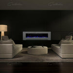 Aurora Grey 72" Insert Electric Fire 10 Colour LED Glass Wall Mounted Inset-Esme Furnishings