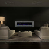 Aurora Grey 72" Insert Electric Fire 10 Colour LED Glass Wall Mounted Inset-Esme Furnishings