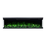 Luxion 72 Inch 2026 Panoramic Smart Media Wall Fire 3 Sided Glass LED Electric Fireplace