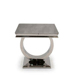 Arianna Grey Marble Lamp Table-Esme Furnishings