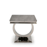 Arianna Grey Marble Lamp Table-Esme Furnishings
