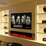 80 Inch HD 2024 Panoramic Slim Line Glass Front Borderless UHD Electric Fire HD+ 3D Effect