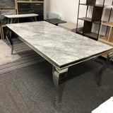Louis 200CM Marble & Chrome Dining Table - 4 Colours-Esme Furnishings