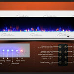 Aurora Grey 50" Insert Electric Fire 10 Colour LED Glass Wall Mounted Inset-Esme Furnishings