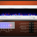 Aurora Grey 50" Insert Electric Fire 10 Colour LED Glass Wall Mounted Inset-Esme Furnishings