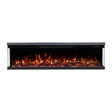 Luxion 72 Inch 2026 Panoramic Smart Media Wall Fire 3 Sided Glass LED Electric Fireplace