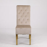 Louis Marble & Gold Dining Table With Lucy Slim Quilted Gold Ring Square Knocker Velvet Chairs