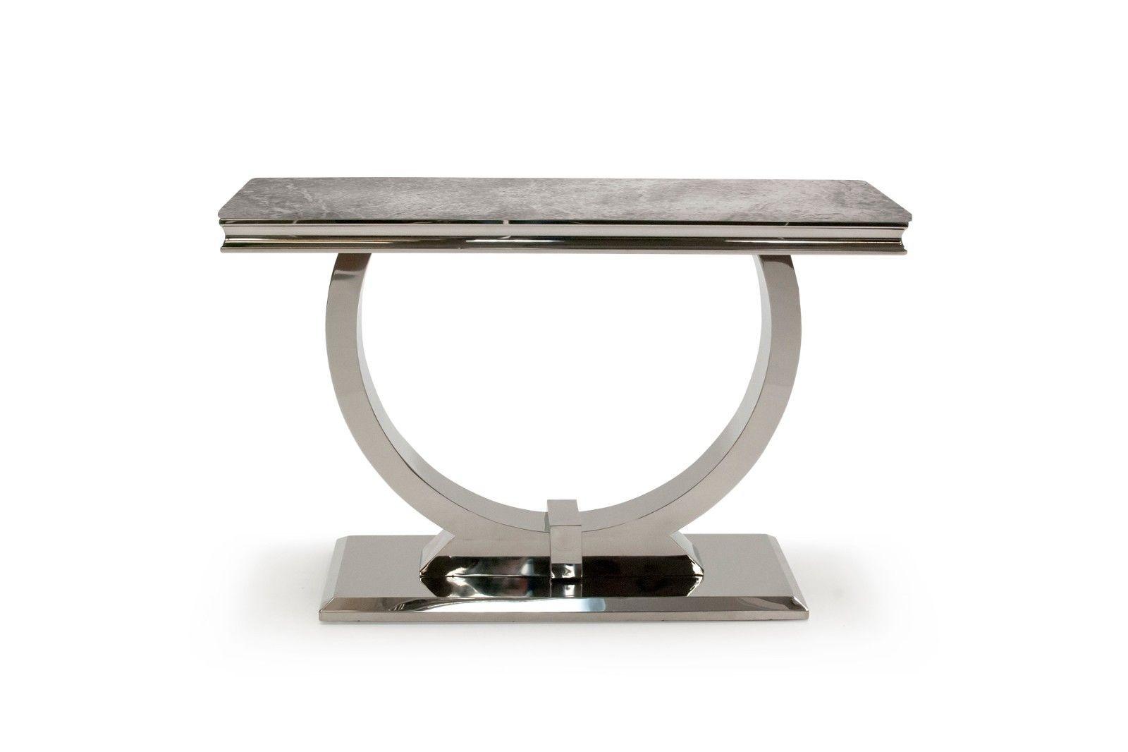 Arianna 120cm White Marble Console Table-Esme Furnishings