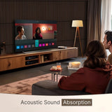 Pack of x4 Walnut 60x60cm Acoustic Square 3D Slatted Wood Wall Panel Box