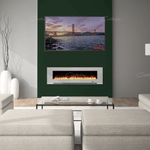 Aurora Grey 50" Insert Electric Fire 10 Colour LED Glass Wall Mounted Inset-Esme Furnishings
