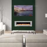 Aurora Grey 50" Insert Electric Fire 10 Colour LED Glass Wall Mounted Inset-Esme Furnishings