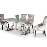 Arianna 180cm Grey Marble Dining Table-Esme Furnishings