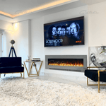 Aurora Grey 50" Insert Electric Fire 10 Colour LED Glass Wall Mounted Inset-Esme Furnishings