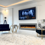Aurora Grey 50" Insert Electric Fire 10 Colour LED Glass Wall Mounted Inset-Esme Furnishings