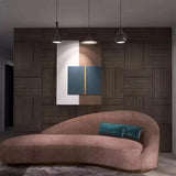 Pack of x4 Walnut 60x60cm Acoustic Square 3D Slatted Wood Wall Panel Box