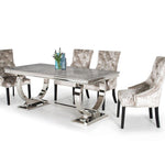 Arianna 200cm Grey Marble Dining Table-Esme Furnishings