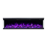 Luxion 72 Inch 2026 Panoramic Smart Media Wall Fire 3 Sided Glass LED Electric Fireplace