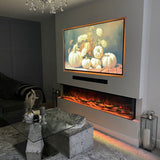 80 Inch HD 2024 Panoramic 3 Sided Glass WiFi Electric Fire HD+ 3D Effect