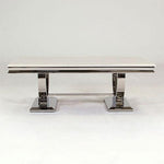 Arianna 130cm Cream Marble Coffee Table-Esme Furnishings