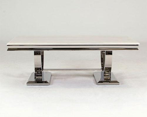 Arianna 130cm Cream Marble Coffee Table-Esme Furnishings