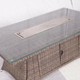 8 Seater Rattan Outdoor Garden Furniture Set With Gas Fire Pit Table-Esme Furnishings