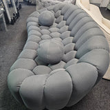 Bella Grey Bubble Cloud Boucle Velvet 3 Seater Sofa