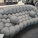 Bella Grey Bubble Cloud Boucle Velvet 3 Seater Sofa