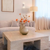 Richmond Interiors Biltmore Italian Travertine Beige Square Coffee Table
