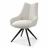 Berkeley Designs Salerno Swivel Dining Chair in Ivory Velvet – Set of 2