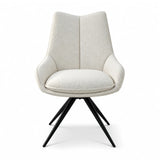Berkeley Designs Salerno Swivel Dining Chair in Ivory Velvet – Set of 2