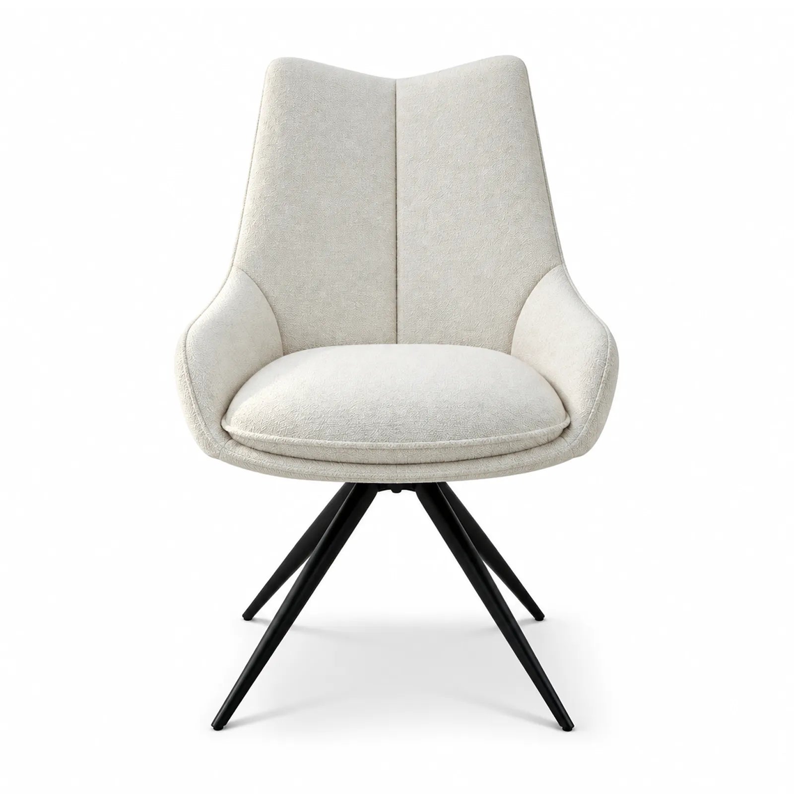 Berkeley Designs Salerno Swivel Dining Chair in Ivory Velvet – Set of 2