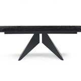 Silux Carbon Black Glass 180-260cm Extending Dining Table