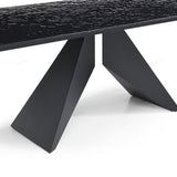 Silux Carbon Black Glass 180-260cm Extending Dining Table