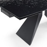Silux Carbon Black Glass 180-260cm Extending Dining Table