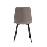 Teora Grey Velvet Dining Chairs With Black Metal Base - Pairs -