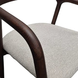 Tessa Walnut Dark Wooden Ivory Boucle Fabric Dining Chairs - Pairs