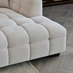 The Bubble Ivory White Boucle Fabric Left Hand Corner Tribeca Sofa - Esme Furnishings